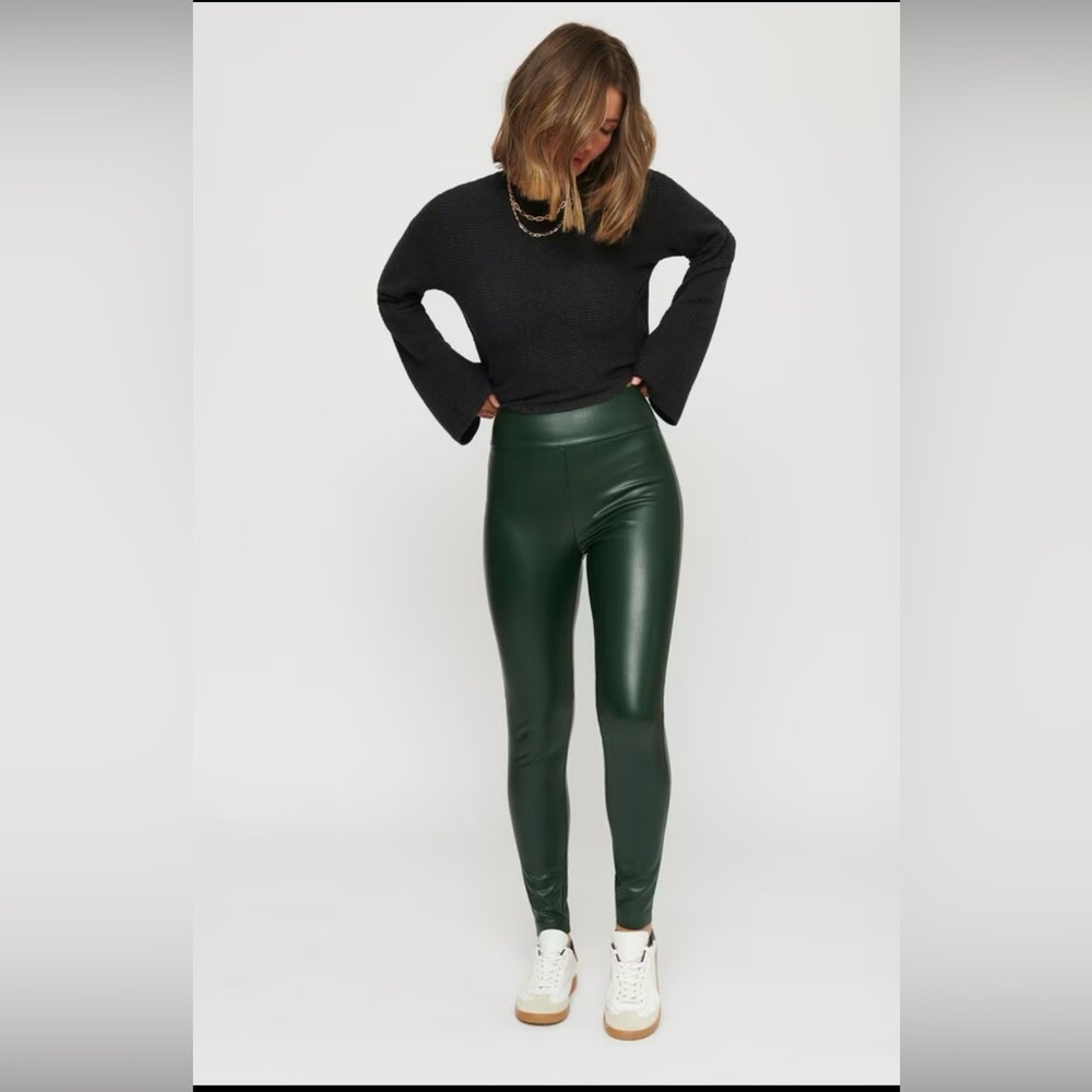 Dynamite Green Faux Leather Pants
